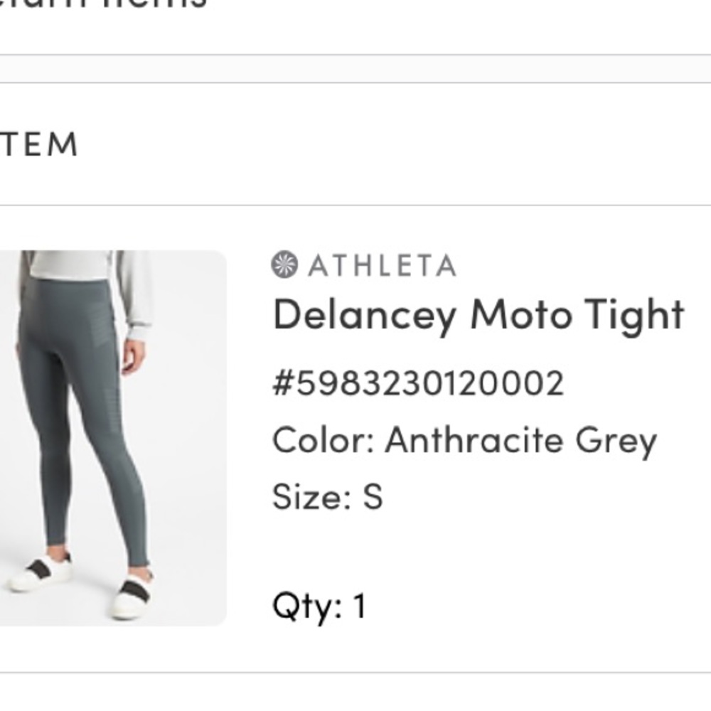 Athleta Delancey Moto Tight, Anthracite Grey